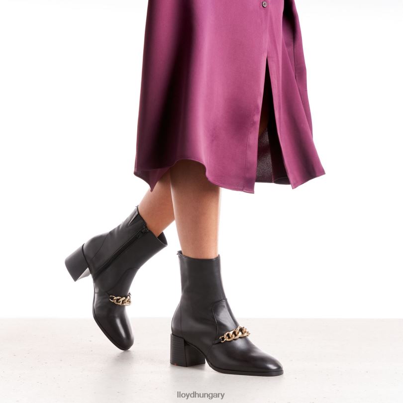 cipő HU LLOYD nők bőr bokacsizma fekete 6444N878