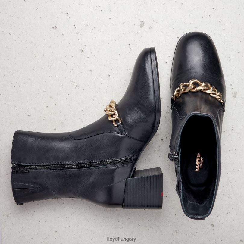 cipő HU LLOYD nők bőr bokacsizma fekete 6444N878