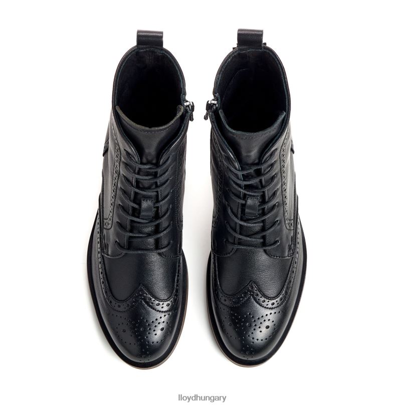 cipő HU LLOYD nők divatos bőr bokacsizma fekete 6444N908