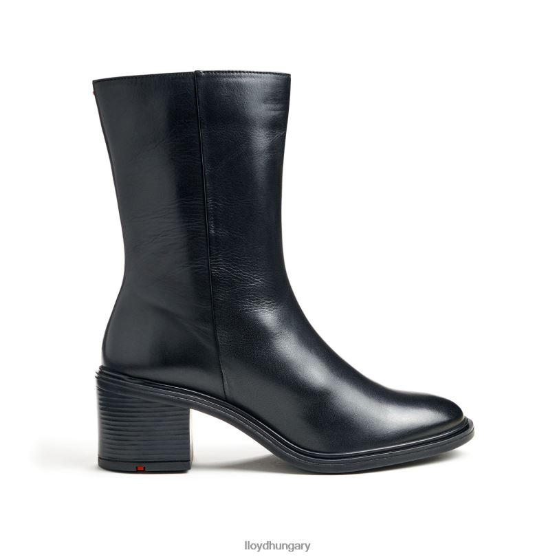 cipő HU LLOYD nők divatos sima bőr bokacsizma fekete 6444N885