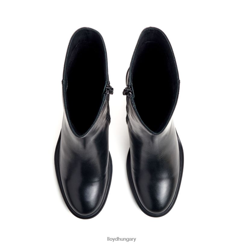 cipő HU LLOYD nők divatos sima bőr bokacsizma fekete 6444N885