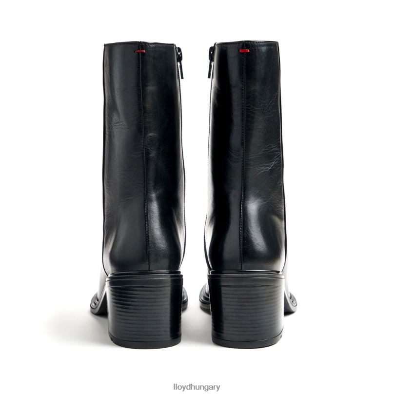 cipő HU LLOYD nők divatos sima bőr bokacsizma fekete 6444N885