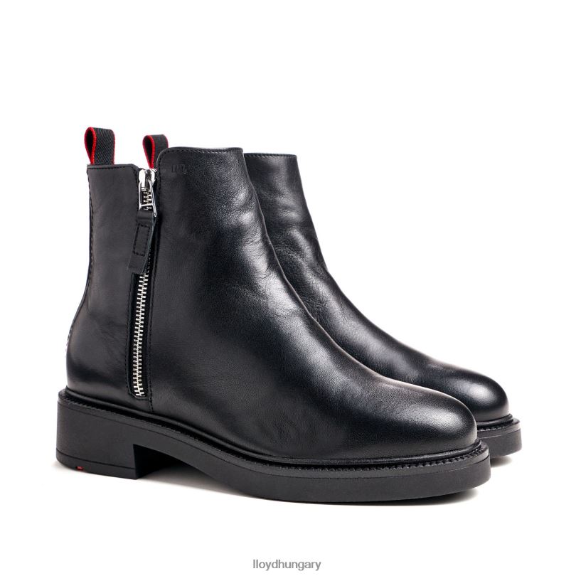 cipő HU LLOYD nők divatos sima bőr bokacsizma fekete 6444N918