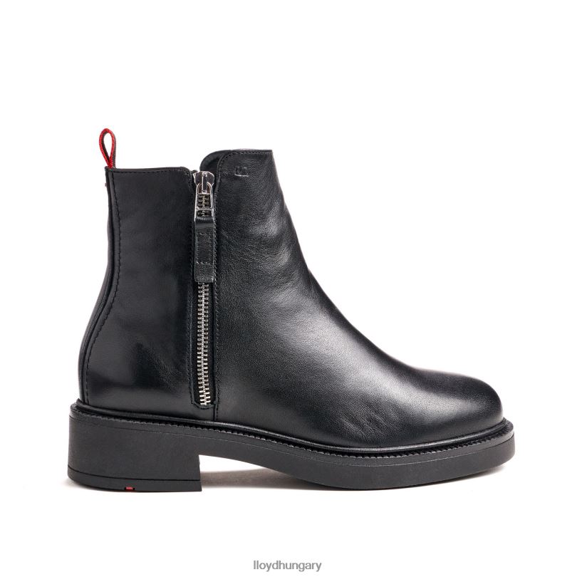 cipő HU LLOYD nők divatos sima bőr bokacsizma fekete 6444N918