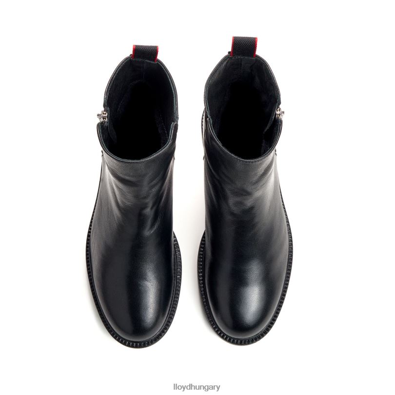 cipő HU LLOYD nők divatos sima bőr bokacsizma fekete 6444N918