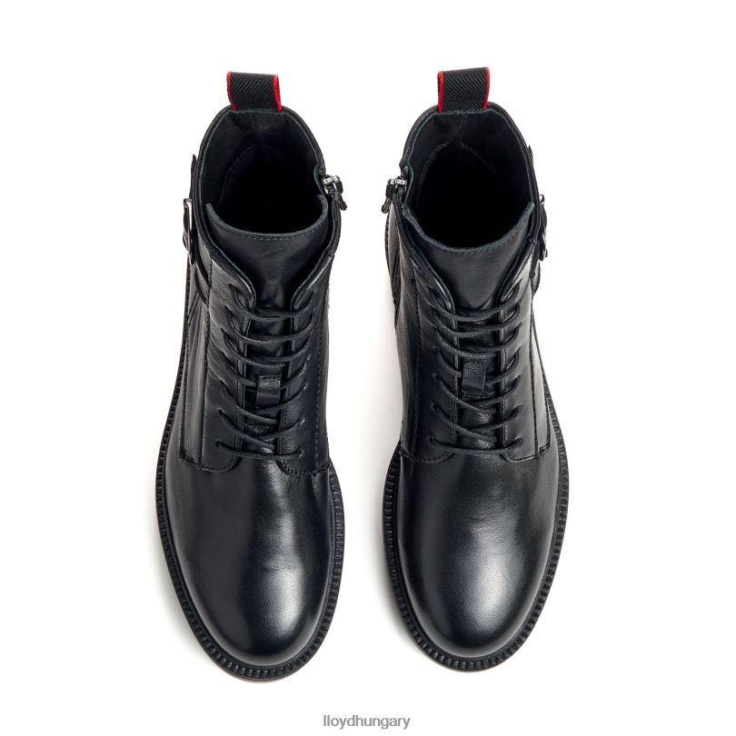 cipő HU LLOYD nők divatos sima bőr bokacsizma fekete 6444N961