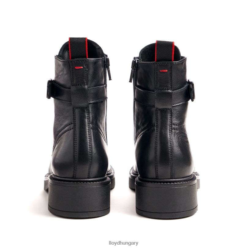 cipő HU LLOYD nők divatos sima bőr bokacsizma fekete 6444N961