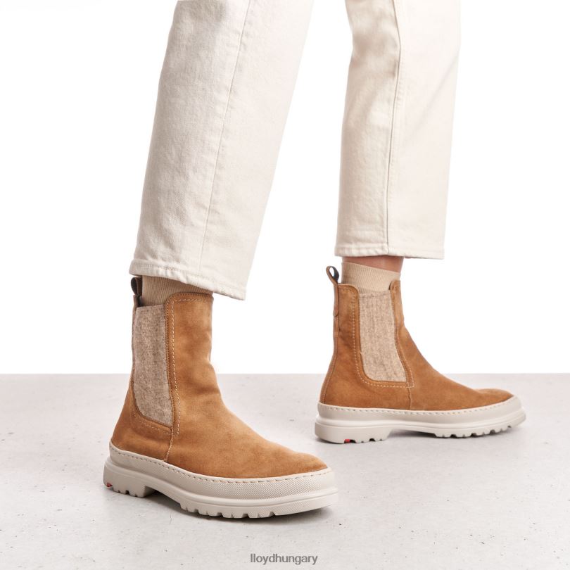 cipő HU LLOYD nők durva bőr felbújós bokacsizma barna 6444N925