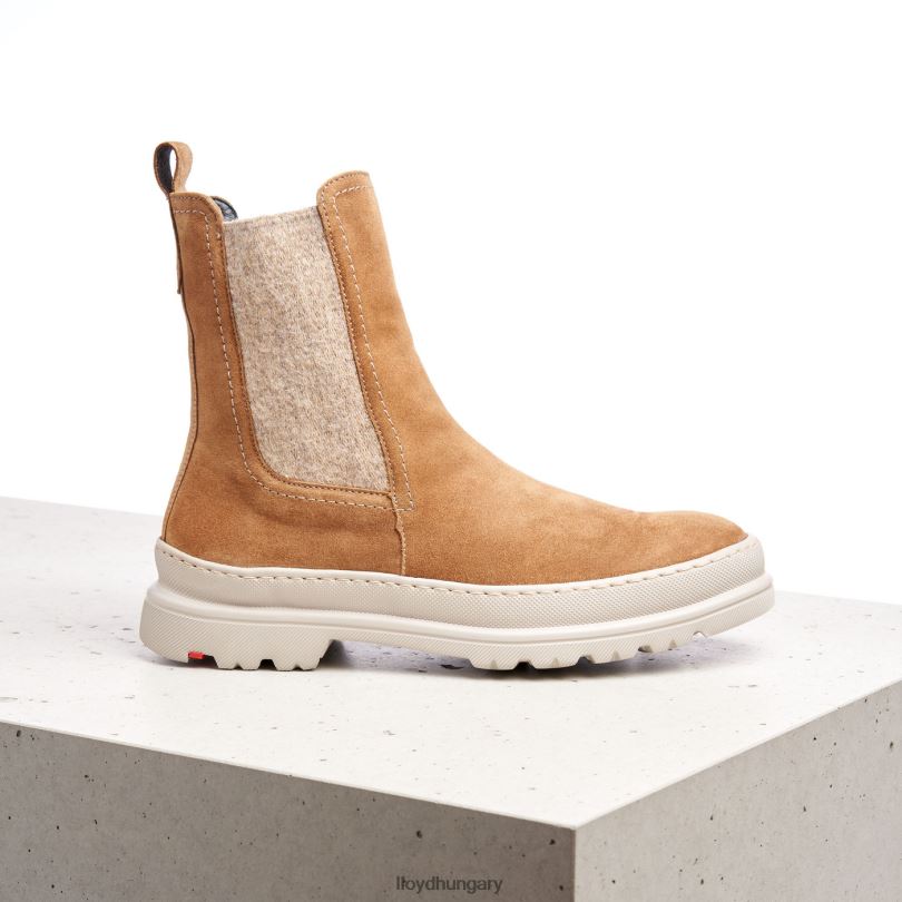 cipő HU LLOYD nők durva bőr felbújós bokacsizma barna 6444N925