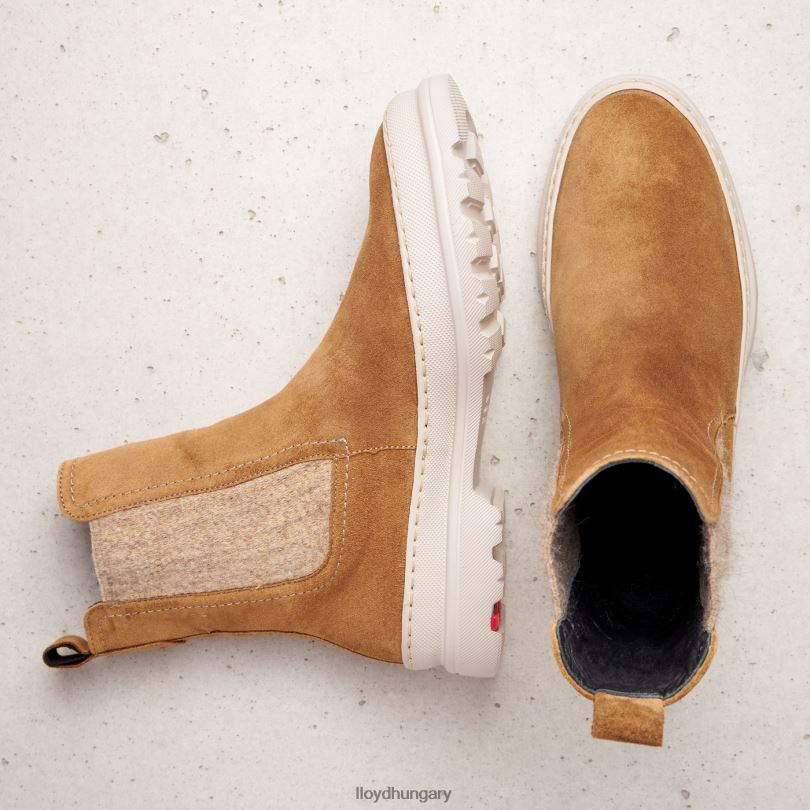 cipő HU LLOYD nők durva bőr felbújós bokacsizma barna 6444N925