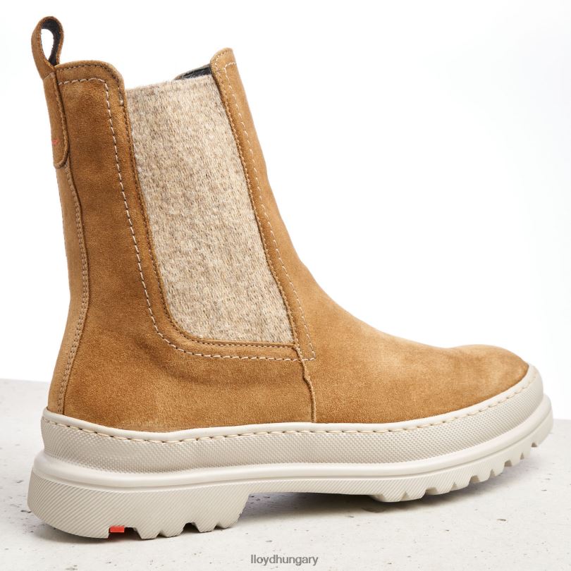 cipő HU LLOYD nők durva bőr felbújós bokacsizma barna 6444N925