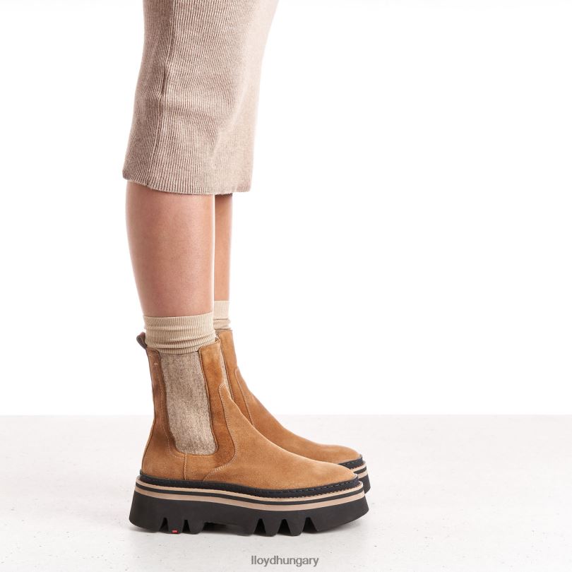 cipő HU LLOYD nők durva bőr felbújós bokacsizma barna 6444N946