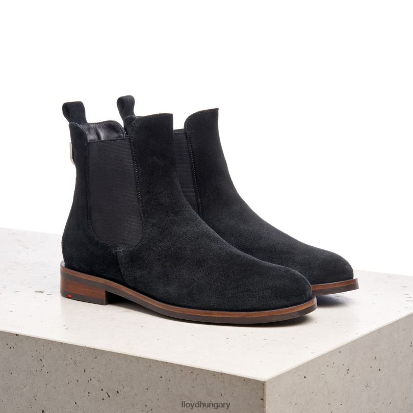 cipő HU LLOYD nők durva bőr felbújós bokacsizma fekete 6444N975