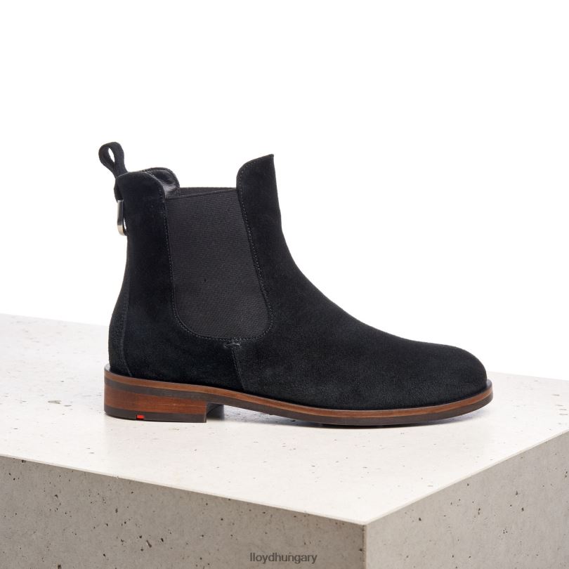 cipő HU LLOYD nők durva bőr felbújós bokacsizma fekete 6444N975