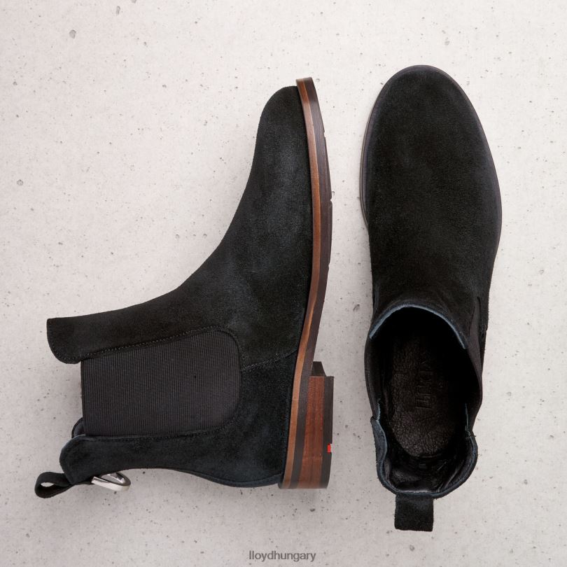 cipő HU LLOYD nők durva bőr felbújós bokacsizma fekete 6444N975