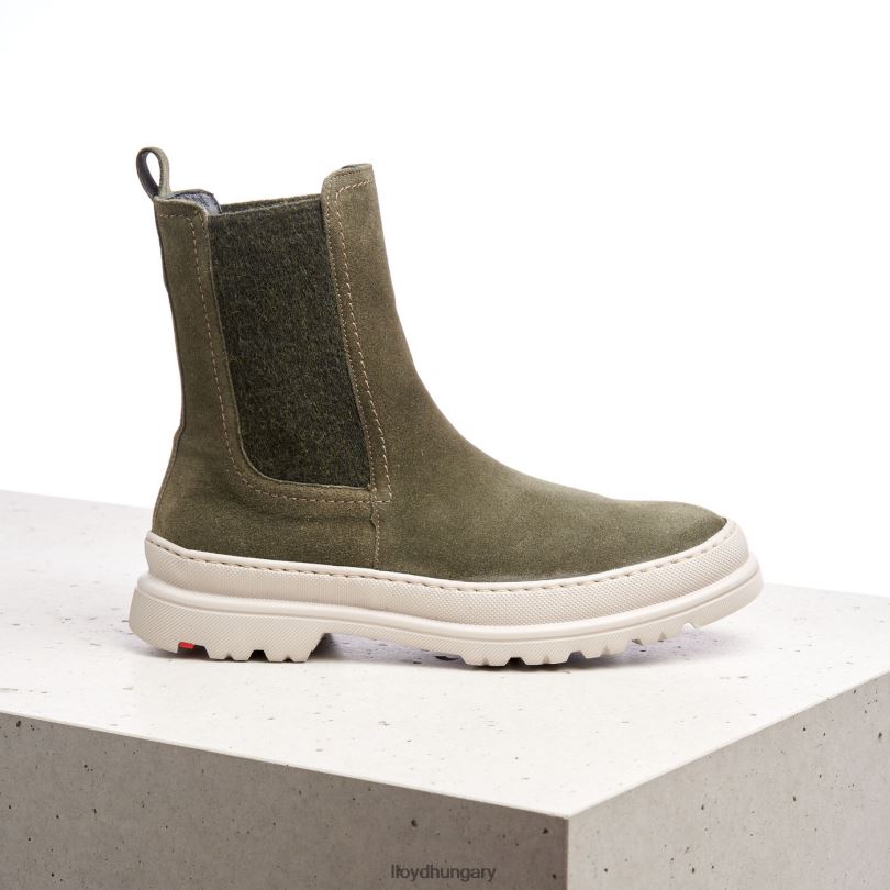 cipő HU LLOYD nők durva bőr felbújós bokacsizma zöld 6444N926