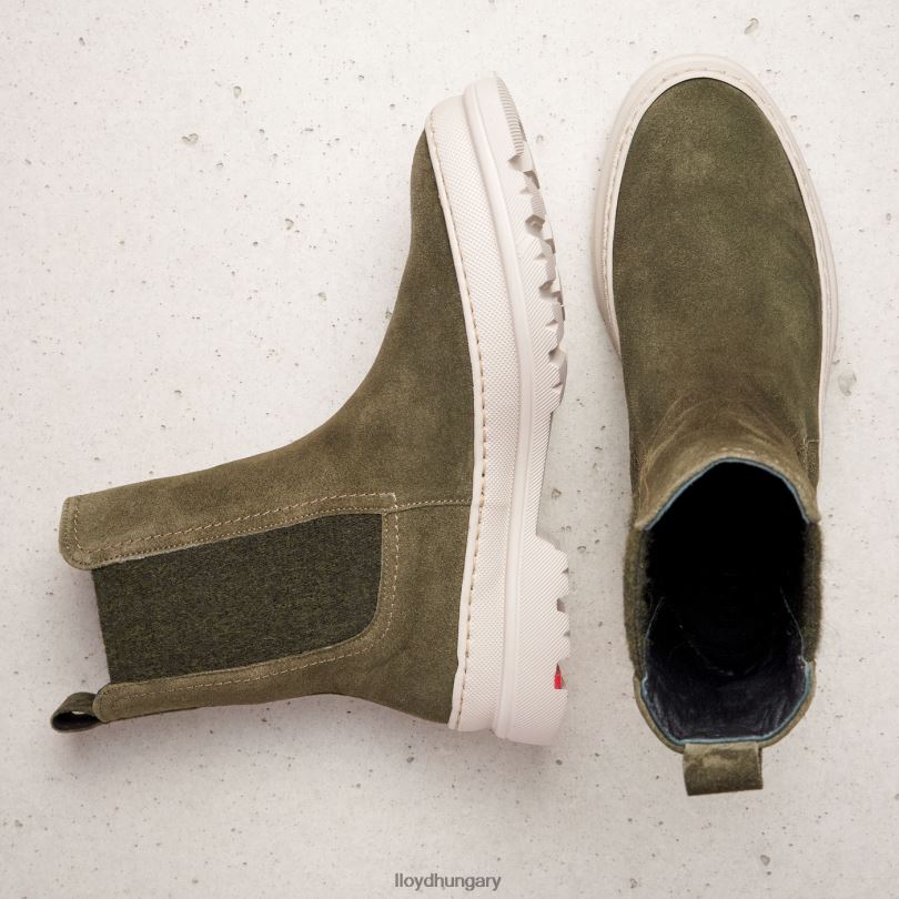 cipő HU LLOYD nők durva bőr felbújós bokacsizma zöld 6444N926