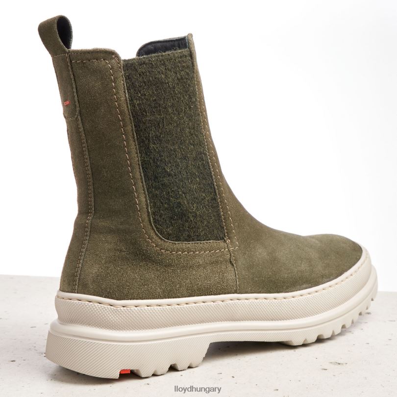 cipő HU LLOYD nők durva bőr felbújós bokacsizma zöld 6444N926