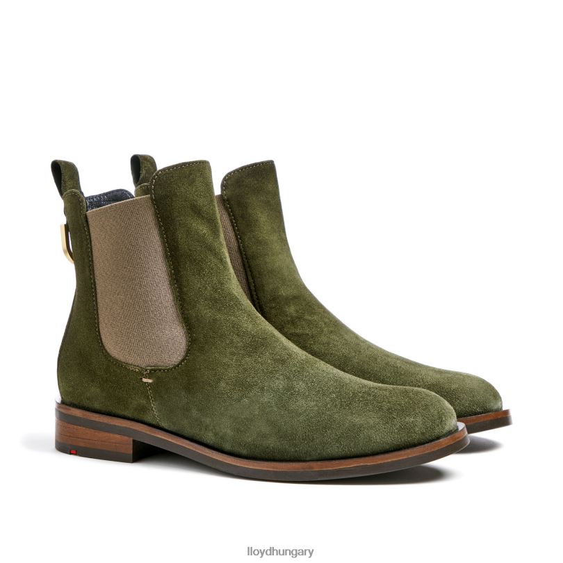cipő HU LLOYD nők durva bőr felbújós bokacsizma zöld 6444N935