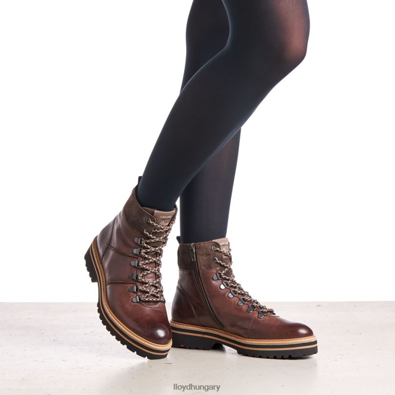 cipő HU LLOYD nők extra könnyű talpú bőr bokacsizma barna 6444N1003