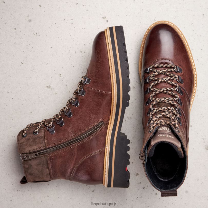 cipő HU LLOYD nők extra könnyű talpú bőr bokacsizma barna 6444N1003