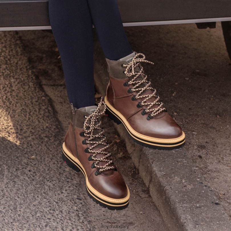 cipő HU LLOYD nők extra könnyű talpú bőr bokacsizma barna 6444N1003