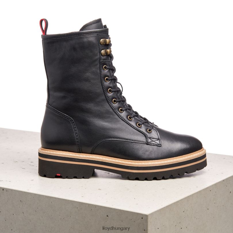 cipő HU LLOYD nők extra könnyű talpú bőr bokacsizma fekete 6444N957