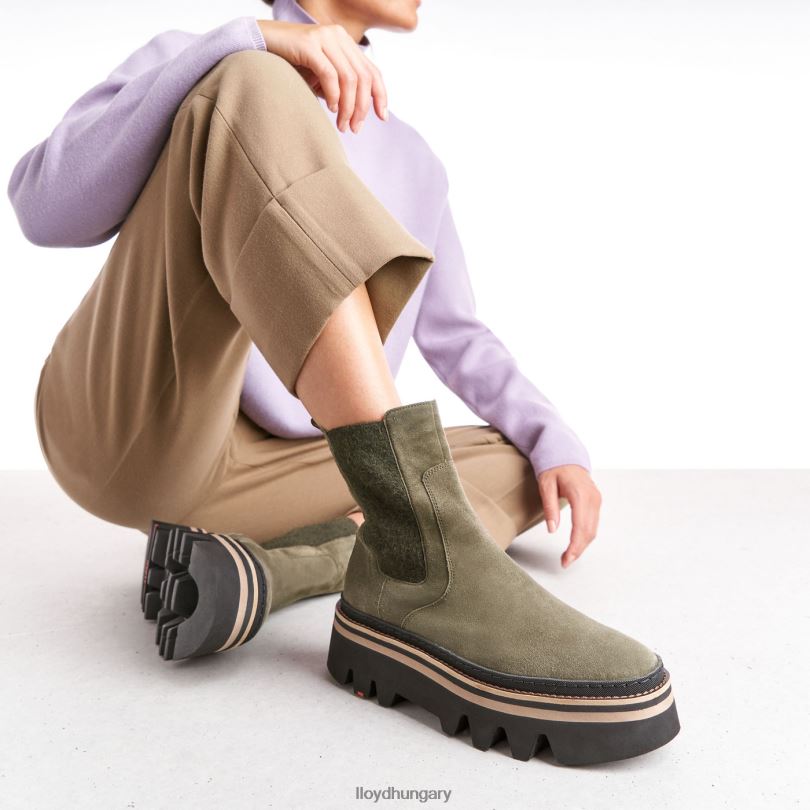 cipő HU LLOYD nők felbújós bokacsizma zöld 6444N945