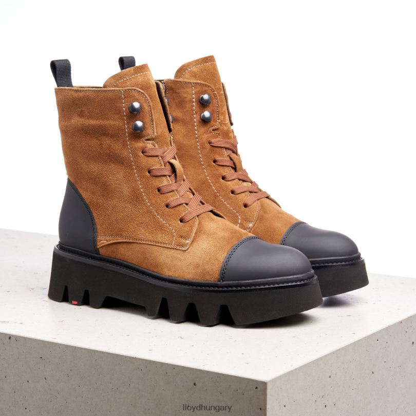 cipő HU LLOYD nők könnyű talpú bőr bokacsizma barna 6444N948