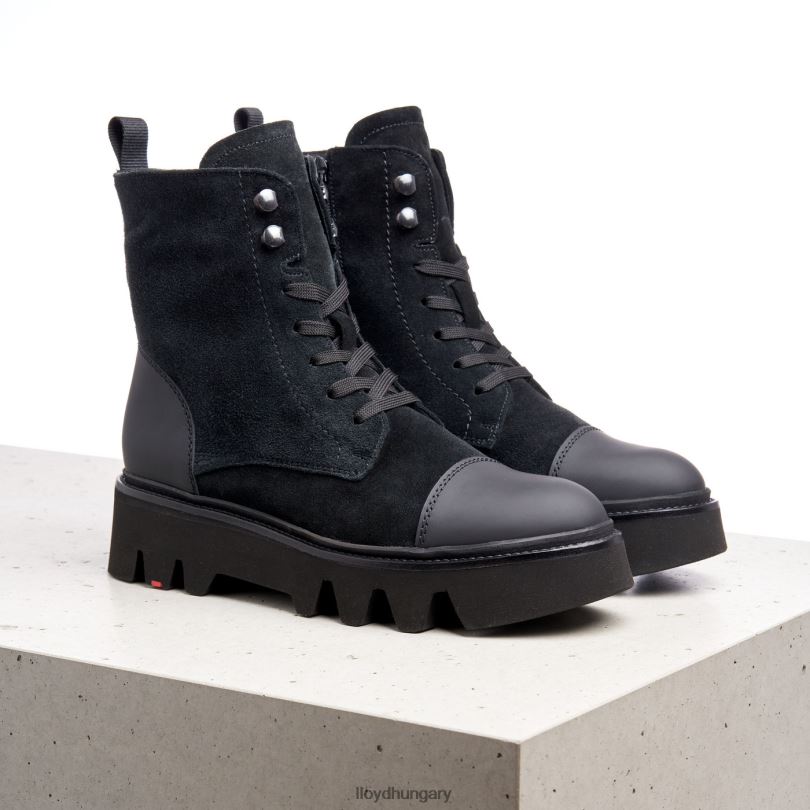 cipő HU LLOYD nők könnyű talpú bőr bokacsizma fekete 6444N947