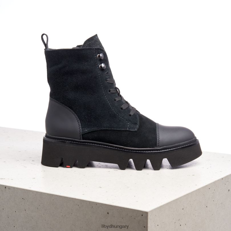 cipő HU LLOYD nők könnyű talpú bőr bokacsizma fekete 6444N947