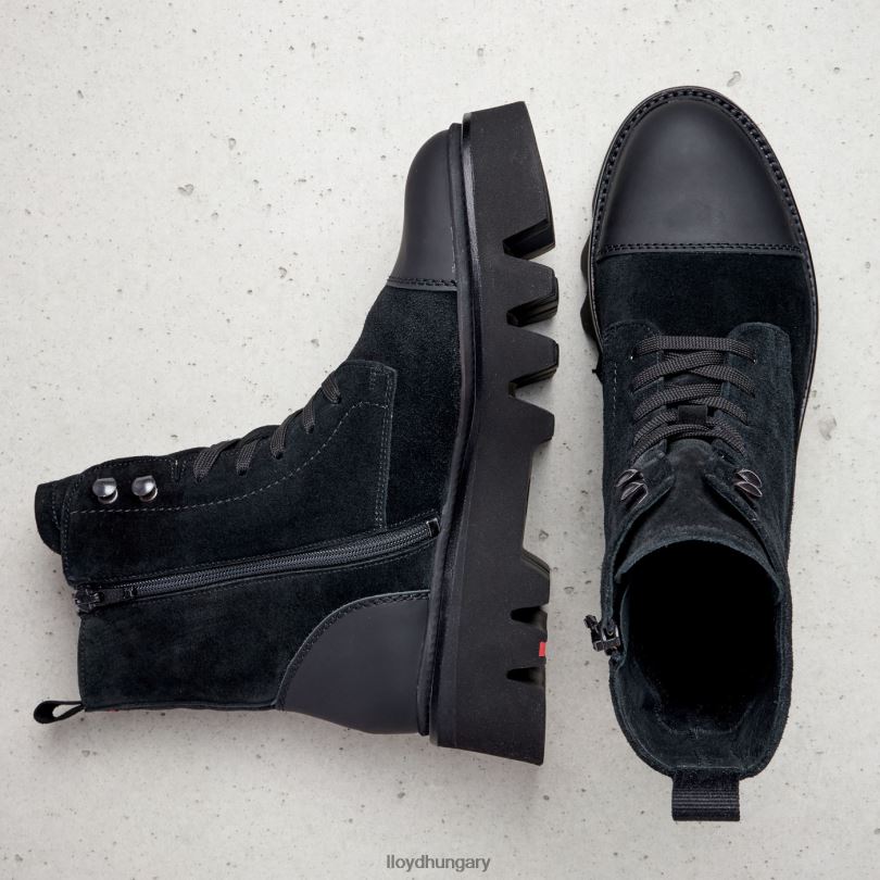 cipő HU LLOYD nők könnyű talpú bőr bokacsizma fekete 6444N947