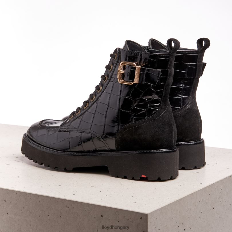 cipő HU LLOYD nők könnyű talpú bokacsizma fekete 6444N976