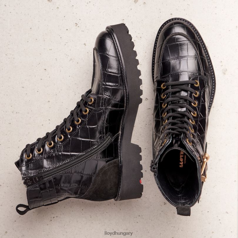 cipő HU LLOYD nők könnyű talpú bokacsizma fekete 6444N976