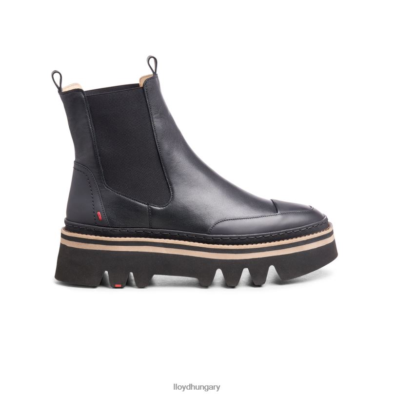 cipő HU LLOYD nők könnyű talpú felbújós bokacsizma fekete 6444N942