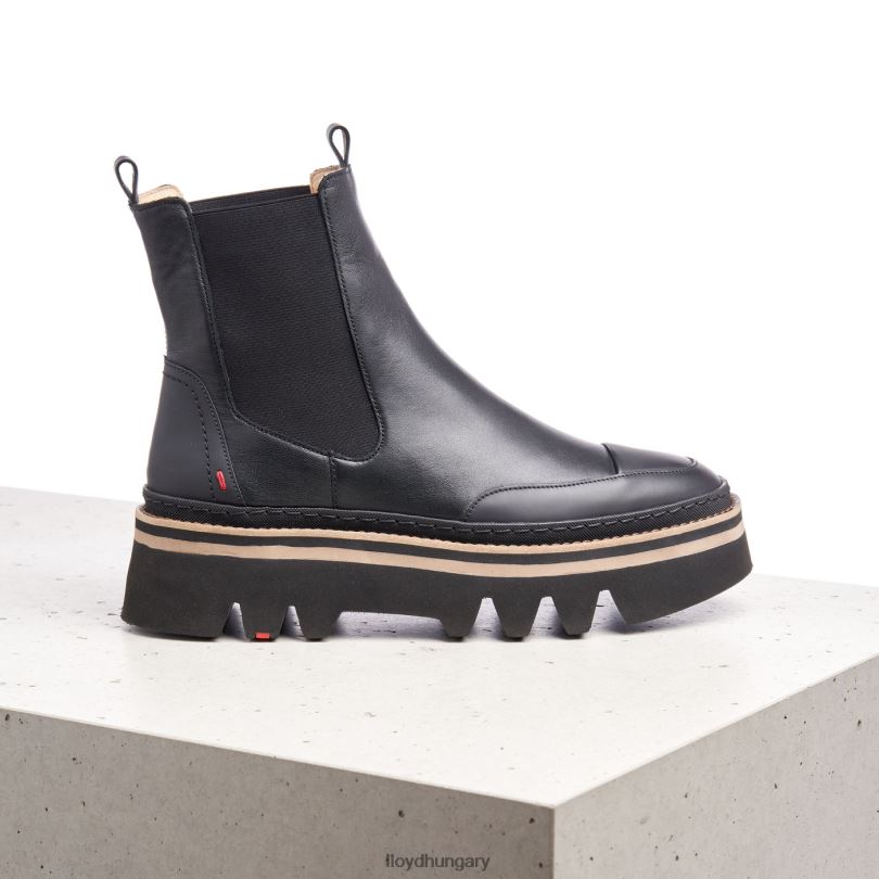 cipő HU LLOYD nők könnyű talpú felbújós bokacsizma fekete 6444N942