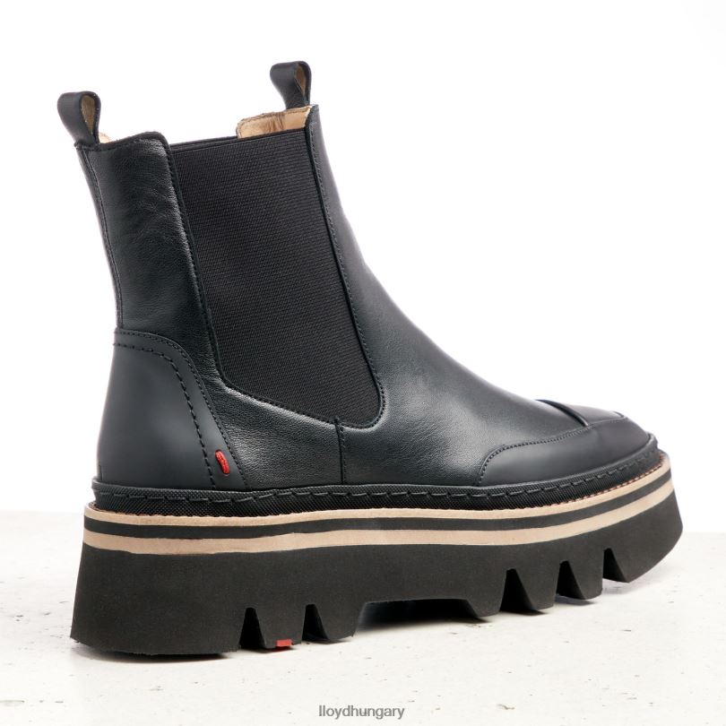 cipő HU LLOYD nők könnyű talpú felbújós bokacsizma fekete 6444N942