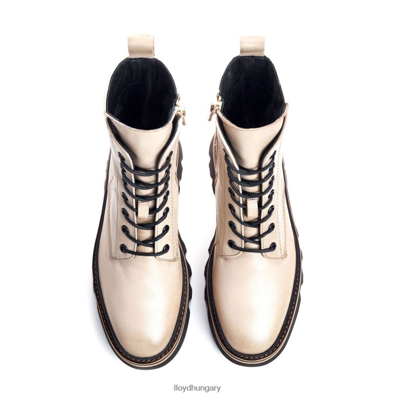 cipő HU LLOYD nők könnyű talpú sima bőr bokacsizma bézs 6444N916