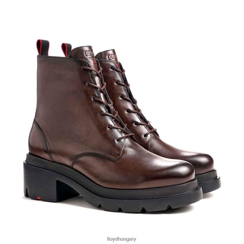 cipő HU LLOYD nők könnyű talpú sima bőr bokacsizma barna 6444N907