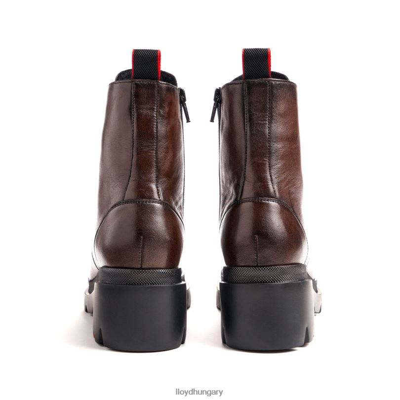 cipő HU LLOYD nők könnyű talpú sima bőr bokacsizma barna 6444N919