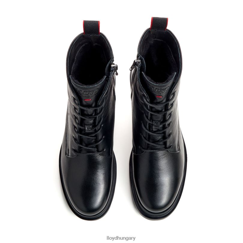 cipő HU LLOYD nők könnyű talpú sima bőr bokacsizma fekete 6444N966