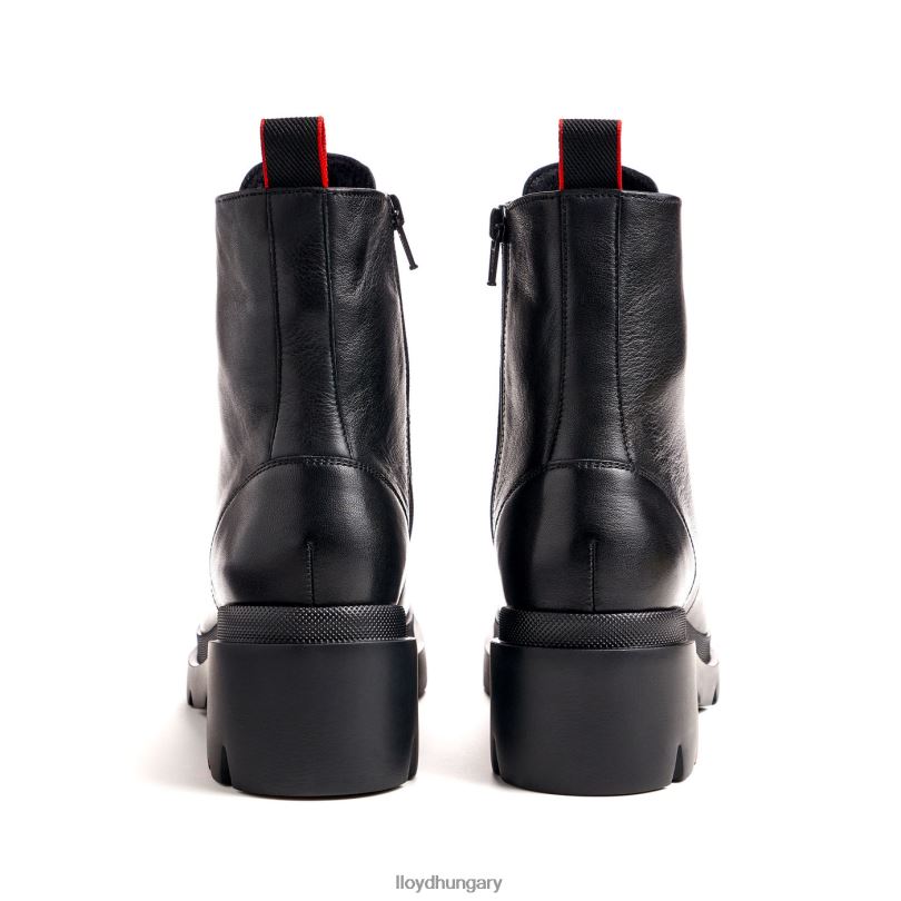 cipő HU LLOYD nők könnyű talpú sima bőr bokacsizma fekete 6444N966