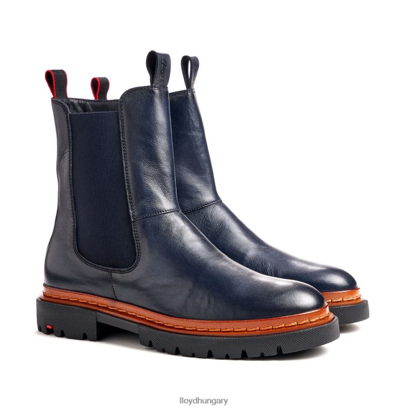 cipő HU LLOYD nők könnyű talpú sima bőr bokacsizma kék 6444N912