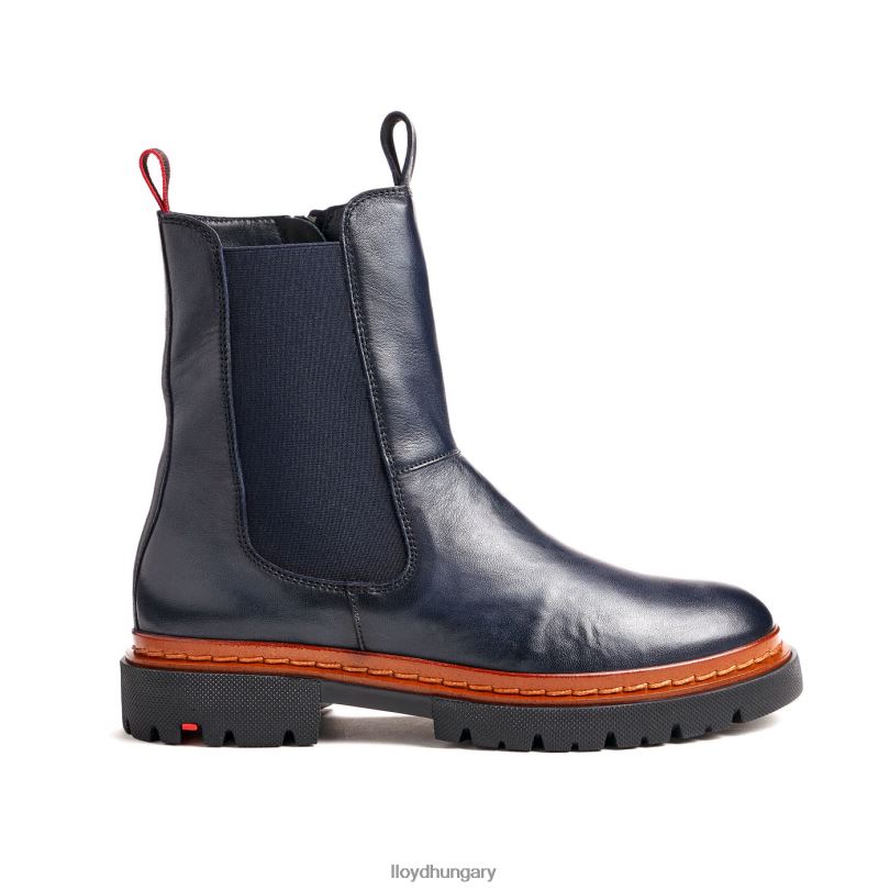 cipő HU LLOYD nők könnyű talpú sima bőr bokacsizma kék 6444N912