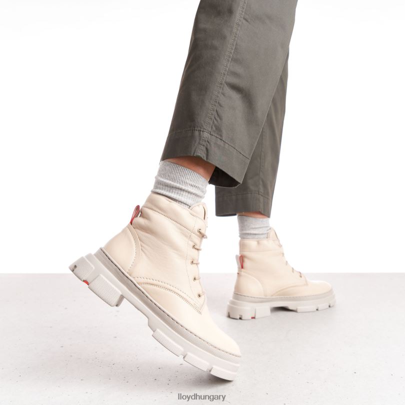 cipő HU LLOYD nők sima bőr bokacsizma bézs 6444N937