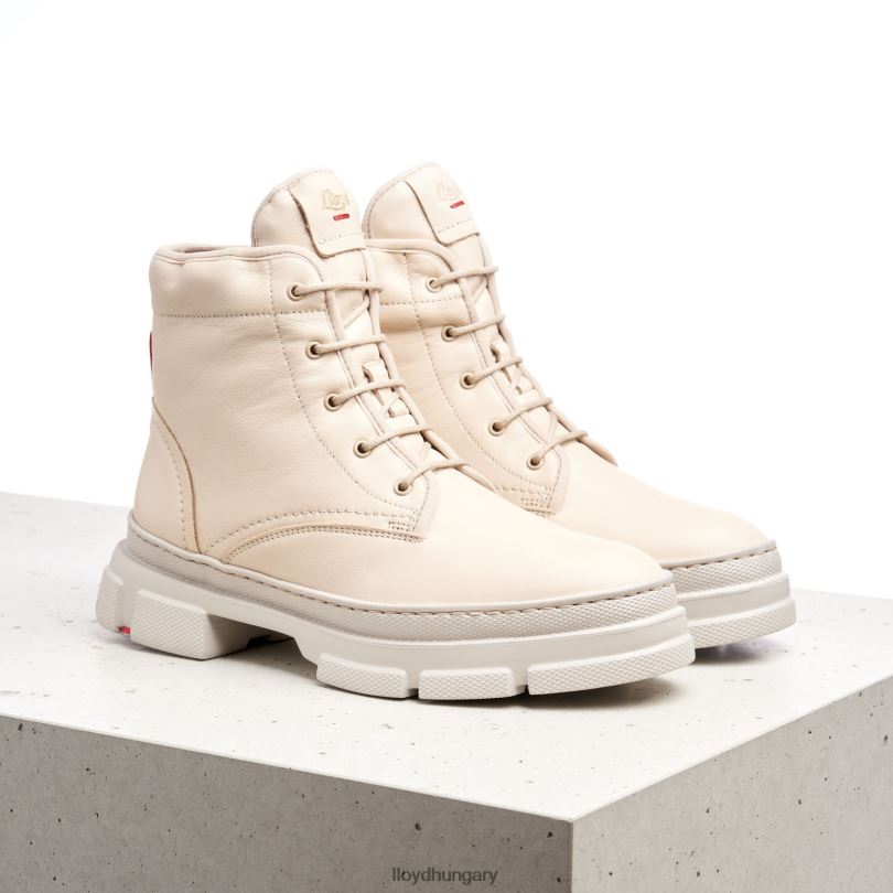 cipő HU LLOYD nők sima bőr bokacsizma bézs 6444N937