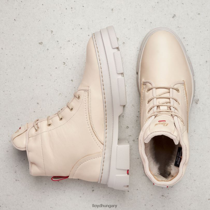 cipő HU LLOYD nők sima bőr bokacsizma bézs 6444N937