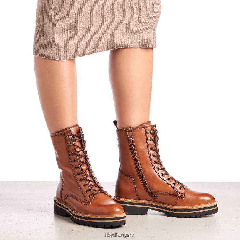 cipő HU LLOYD nők sima bőr bokacsizma barna 6444N970