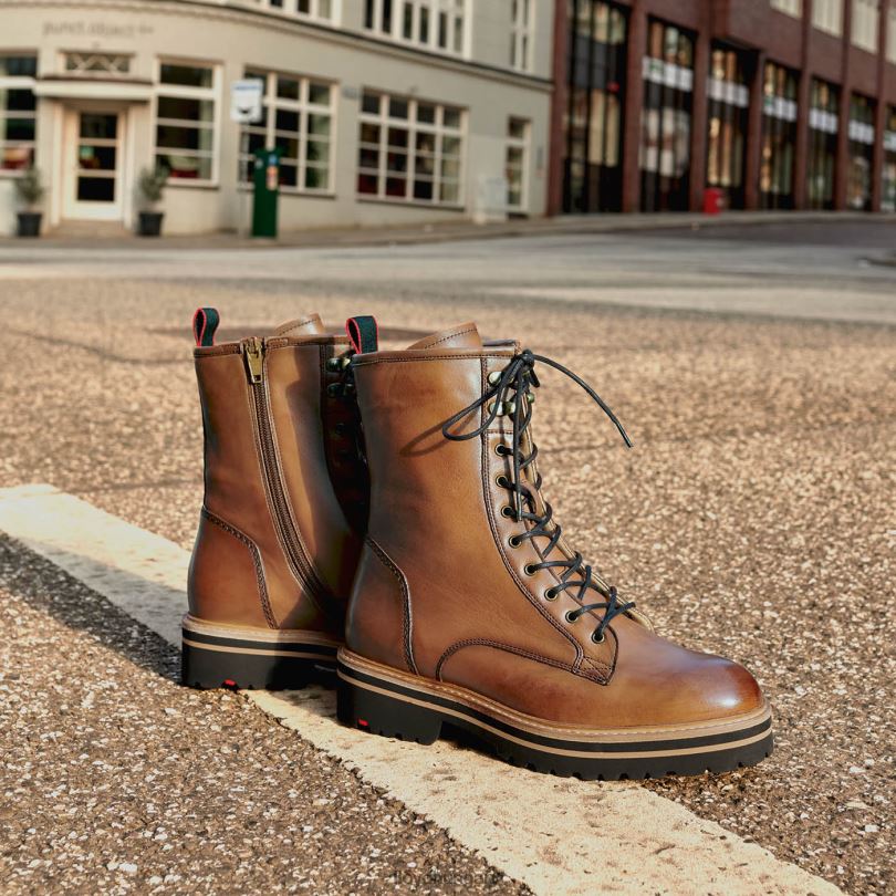 cipő HU LLOYD nők sima bőr bokacsizma barna 6444N970