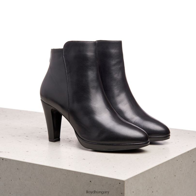 cipő HU LLOYD nők sima bőr bokacsizma fekete 6444N920